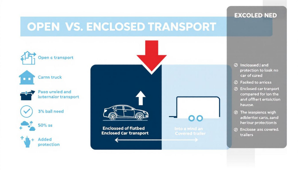 Comparison of open and enclosed car transport options.